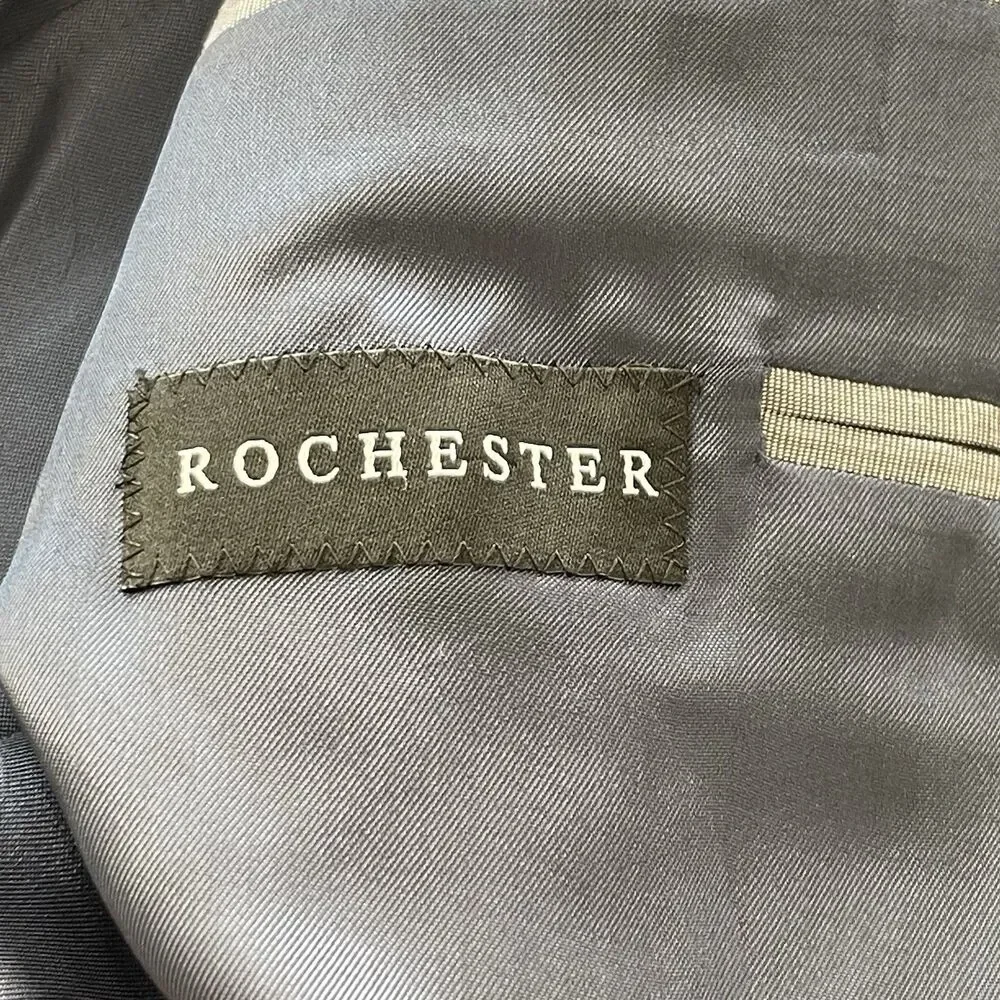 Jack Victor Rochester Blazer Men 44XL Gray Check Luxor 2 Button Wool